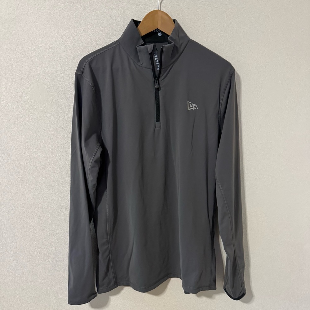 Greyson X New Era Performance Quarter-Zip Pullover Gray Long Sleeve-Medium